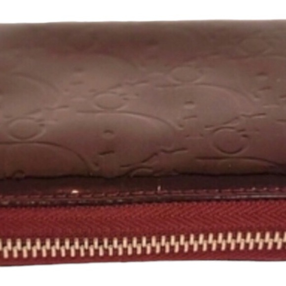 Dior Bordeaux Trotter Patent Leather Long Zippy Wallet COA - Picture 15 of 16